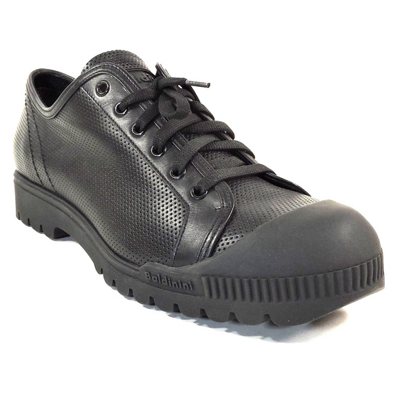 BALDININI 🇮🇹 MEN'S BLCK SOFT LEATHER COMFORT SUMMER SNEAKERS